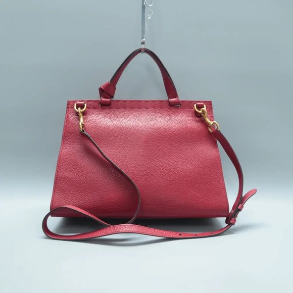 100% Authentic GUCCI GG Marmont Red Leather Satchel 922-12524 - Picture 2 of 12